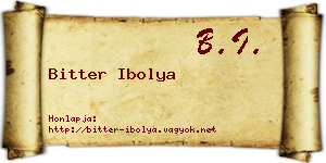 Bitter Ibolya névjegykártya